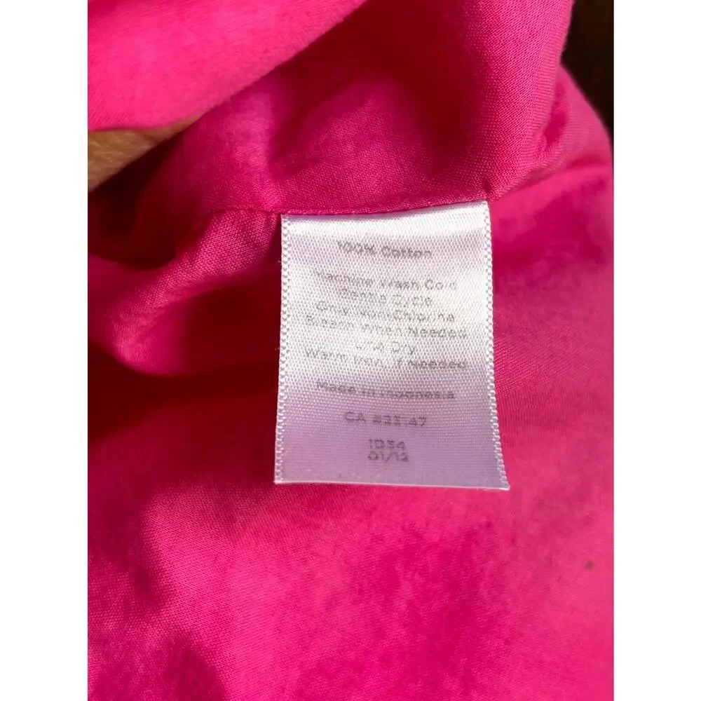 Talbots Maxi Dress 16 Pink Paisley Tiered Tie Back Breezy Coastal - Picture 9 of 9